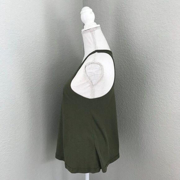 Free People Women Size Small Green Racerback Long Beach Tank Top - Picture 3 of 8